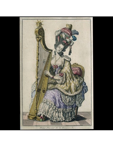 Mondhare - Collection de la Parure des Dames - Dame Pinsant de la Harpe (circa 1782) en ligne des produits 