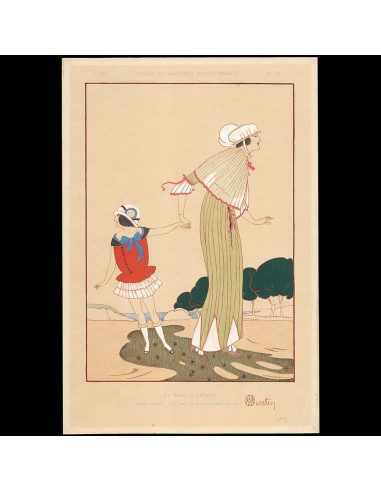 Modes et Manières d'aujourd'hui, par Charles Martin - Planche VII - La Dame et l'Enfant (1913) basket pas cher