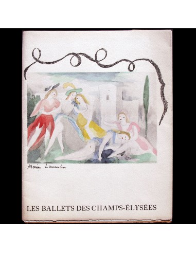 Ballets des Champs-Elysées - Programme n°1 d'octobre 1945, couverture de Marie Laurencin la colonne vertébrale