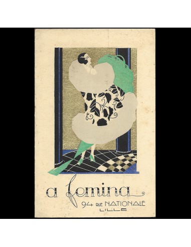 A Femina - Invitation illustrée de la maison de couture, 94 rue Nationale à Lille (1925) Venez découvrir notre 