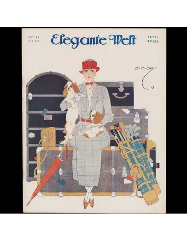 Elegante Welt, n°15, couverture d'A. M. Cay (1919) des créatures d'habitude