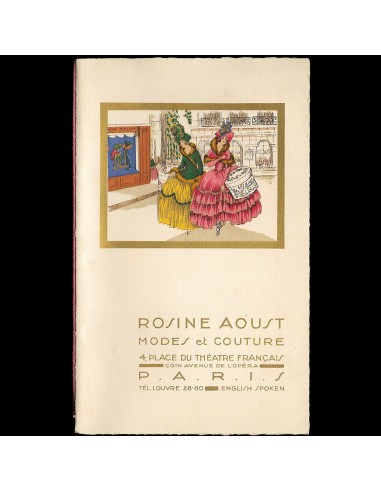 Rosine Aoust - Document de la maison de modes et couture, 4 place du théâtre français à Paris (circa 1930) shop