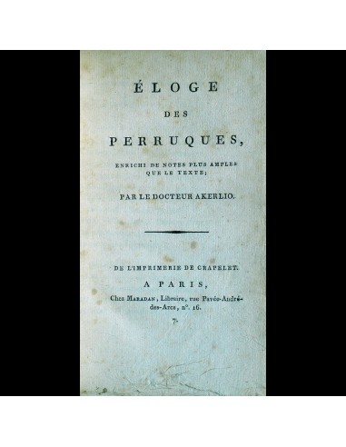 Akerlio - Eloge des Perruques (1799) À commander