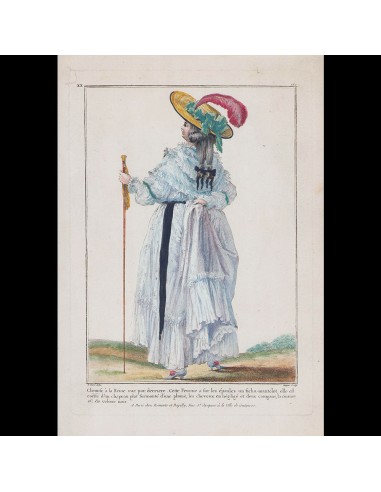 Gallerie des Modes et Costumes Français, 1778-1787, gravure n° xx 262, Chemise à la Reine (1784) destockage