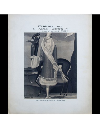 Fourrures Max - Affiche d'annonce de parution de l'album Toi par Jean Dupas (1927) store