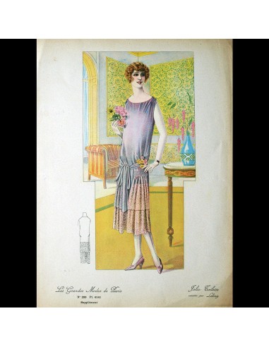 Lelong - Toilette, gravure des Grandes Modes de Paris (circa 1924) de France