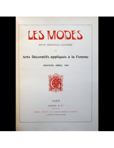 Les Modes - Réunion des 12 numéros de l'année 1909 rembourrage situé sous