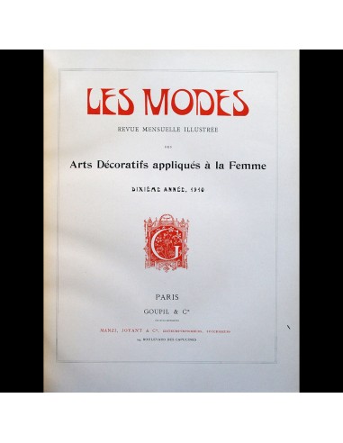 Les Modes - Réunion des 12 numéros de l'année 1910 Dans la société mordern