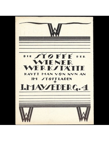 Wiener Werkstätte - Die Stoffe, affiche pour les tissus du WW par Dagobert Peche (circa 1915) prix pour 