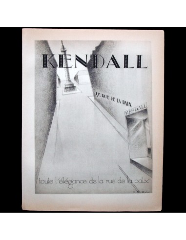 Kendall, toute l'élégance de la rue de la Paix, planche par Dyl pour PAN l'Annuaire du Luxe (1928) l'achat 