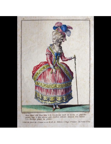 Basset - Robe à la Circasienne, 3ème cahier de la Collection d'habillements modernes et galants (1779) de la marque