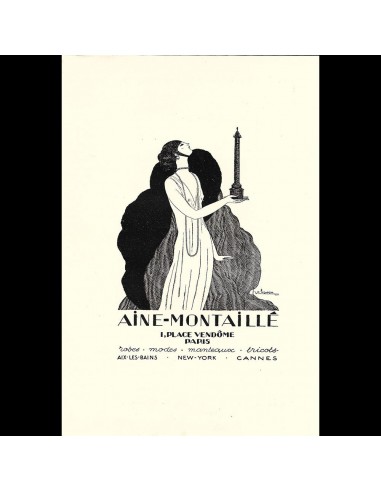 Ainé-Montaille - Encart publicitaire illustré par Georges Lepape (1928) Comparez et commandez 