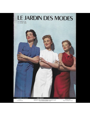 Le Jardin des Modes, n°261, 15 juillet 1938, Ensembles de Madeleine de Rauch, Jane Regny, Véra Boréa la chaussure