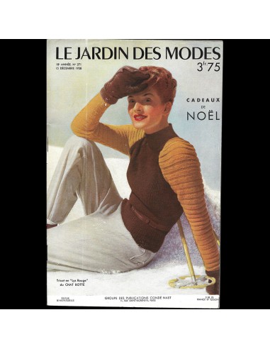 Le Jardin des Modes, n°271, 15 décembre 1938, Tricot en Lys rouge du Chat Botté online