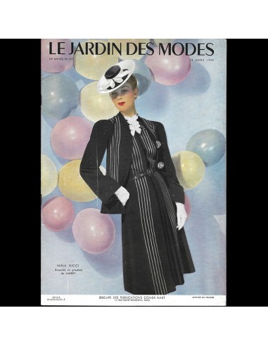 Le Jardin des Modes, n°277, 15 mars 1939, Ensemble de Nina Ricci commande en ligne