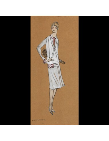 André Edouard Marty - Dessin d'une Joueuse de Tennis (circa 1920s) 2023