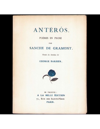 George Barbier - Antéros, Poèmes en prose de Sanche de Gramont (1913) votre