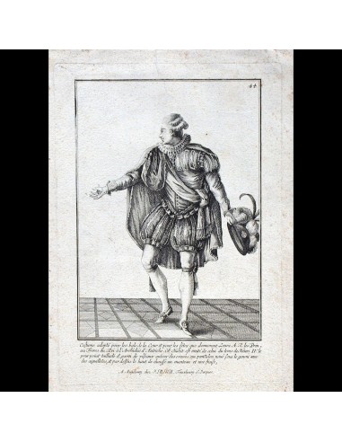 Gallerie des Modes et Costumes Français, gravure n° S 107, Costume pour les bals de la Cour (1779), copie allemande pas chere