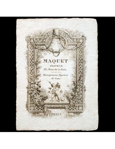 Maquet - Carte commerciale du graveur, 20 rue de la Paix à Paris (circa 1920) le des métaux précieux