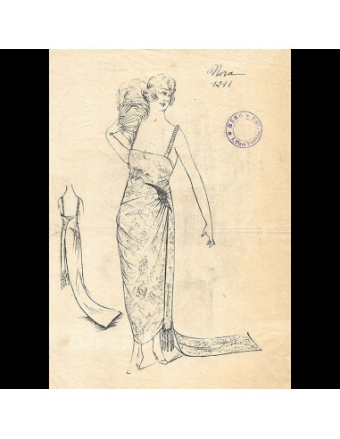 Beer - Nora, dessin d'une robe (circa 1920) plus qu'un jeu 