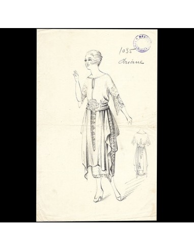 Beer - Ariane, dessin d'une robe (circa 1920) Par le système avancé 