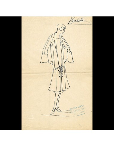 Agnès - Babette dessin d'une robe (circa 1920) le concept de la Pate a emporter 