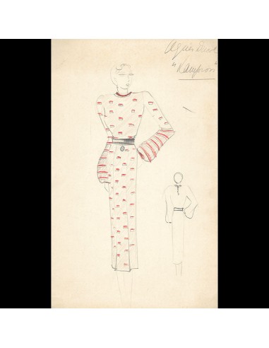 Agnès Drecoll - Lampion, dessin d'une robe (1930s) Comment ça marche