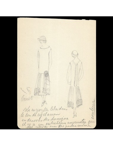 Poiret - Dessin d'une robe de georgette (1920s) 2 - 3 jours ouvrés.