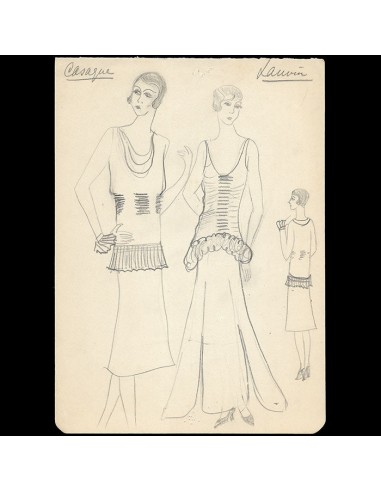 Lanvin - Dessin de la robe Casaque (circa 1925) Comment ça marche