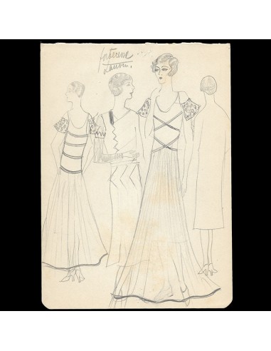 Lanvin - Dessin de la robe Forteresse (1930) suggérées chez