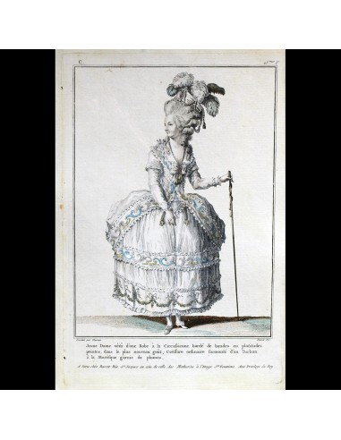 Basset - Robe à la Circasienne, 3ème cahier de la Collection d'habillements modernes et galants (1779) Par le système avancé 