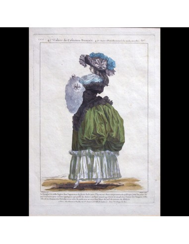 Gallerie des Modes et Costumes Français, 1778-1787, gravure n°ccc 295, La Nymphe à la taille légère (1785) acheter