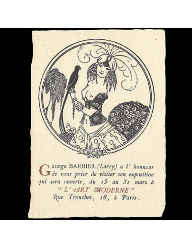 Barbier - Invitation à l'exposition de George Barbier (1911) chez Cornerstreet bien 